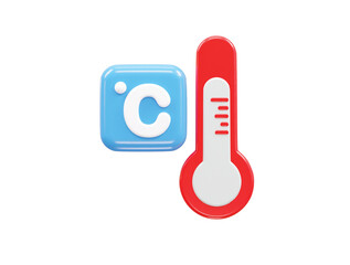 Temperature icon rendering 3d illustration element