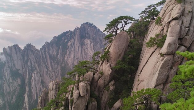 huangshan pine trees located in huangshan mountain anhui china