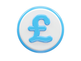 Pound icon 3d rendering illustration element