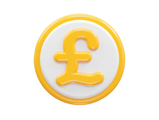 Pound icon 3d rendering illustration element