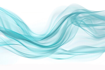 Cerulean wave abstract, smooth flowing light blue wave on a pristine white background.