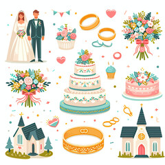 Weddings accessories vector  