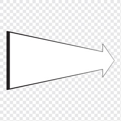 Arrow pointing right. White arrow vector. Arrow for web design on a transparent background.