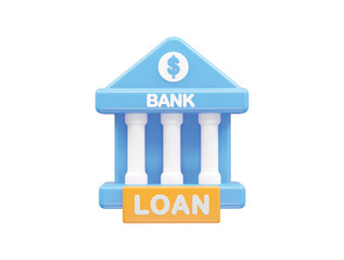 Loan icon 3d rendering bank loan illustration element