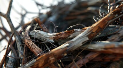 Whispers of Nature: Delicate Birds Nest Perched on Pure White