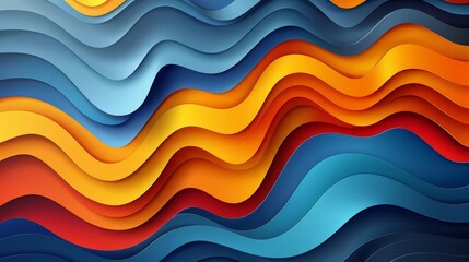 Fototapeta premium Create a seamless, looping, 2D animation of a colorful, abstract wave pattern