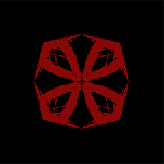 Vector black red abstract op-art art element. Optics, visual arts, artistic elements, spirals.