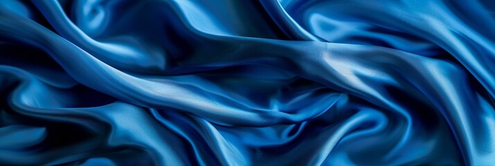 Obraz premium Mesmerizing wind wave pattern on electric blue silk cloth