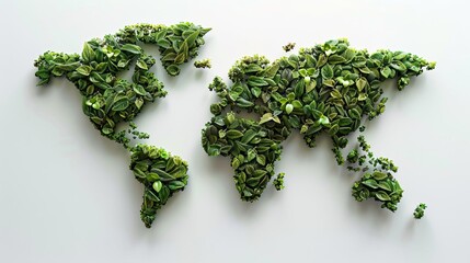 global ecofriendly earth concept green leaves forming world shape
