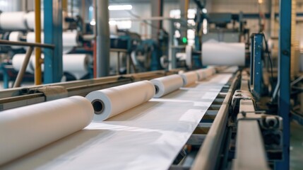 Fototapeta premium Conveyor production of paper towels.