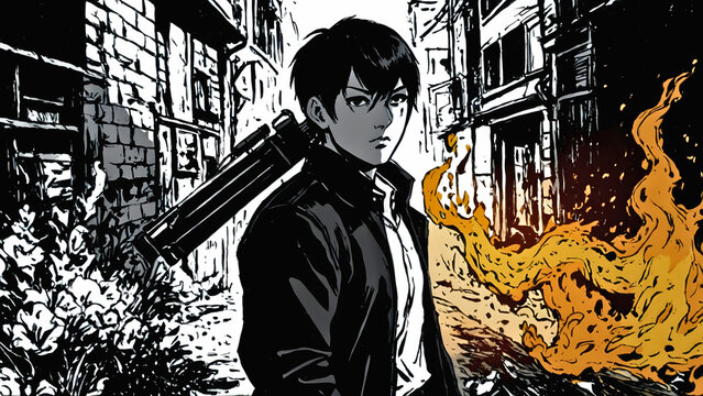 A certain manga character, battel shonen. who fights on a certain street.