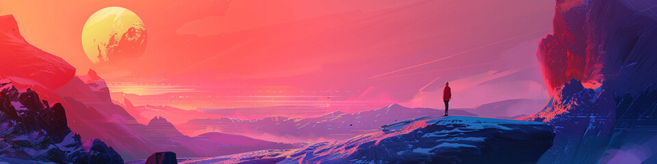 Engage with the dynamic interplay of light and color in a sunrise gradient animation, where vivid hues give way to profound tones, offering a captivating canvas for creative storytelling.