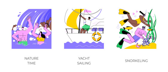 Fototapeta premium Active vacation isolated cartoon vector illustrations.
