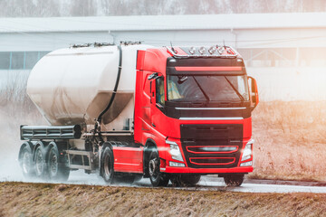 Fuel Tanker Truck on Highway Ensuring Steady Energy Supply Across Regions