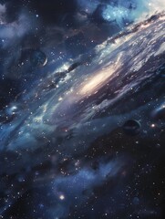 Fototapeta premium Unveiling the Abundance of Hydrogen in the Cosmic Ocean: A Stunning of Hydrogen Clouds in Space