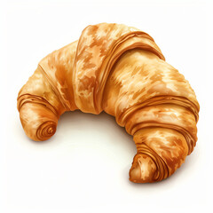 crispy fresh croissant isolated on white background