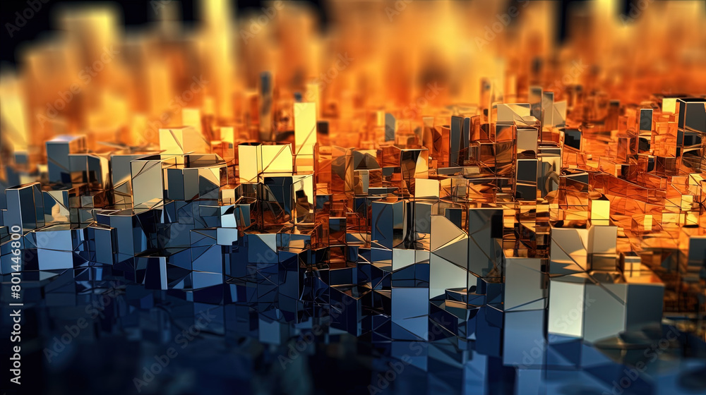 Poster Abstract background with structure of cubes. Colorful cubes texture for technology backdrop.