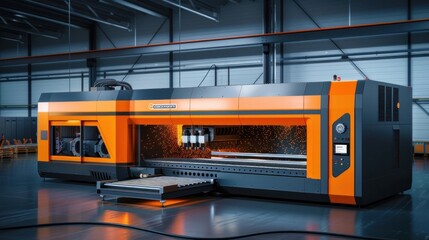 Colorful Gear Fabrication Machine A D Rendered Vision of Modern Manufacturing