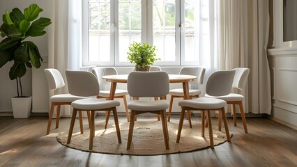Setting up chairs in a psychologist's office for a group therapy session. Concept Psychologist's Office, Group Therapy, Chairs Arrangement, Supportive Environment