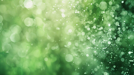Emerald-green mist dances with soft jade particles in a gently blurred setting, creating an...