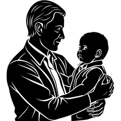 father-holding-baby-black-silhouette--aware-of-fat