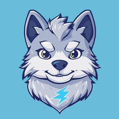 Cute wolf mascot animal character design flat vector illustration