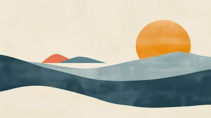 Papier peint photo Style Japandi A minimalist abstract design inspired by the concept of mindfulness and meditation.  © SH Design