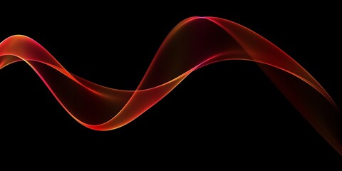 smoke on black, smooth black and red waves Illustration background