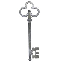 Old Key isolated on white background