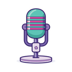 Microphone icon simple flat vector illustration