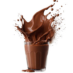 meling chocolate splash on glass