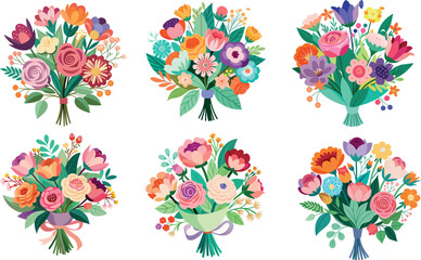 Obraz premium bouquet of mixed flowering flowers-