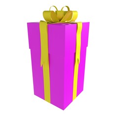 Purple Gift Box isolated on white background