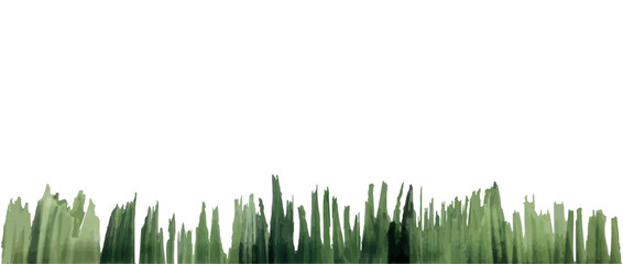 Vector grass in flat style. Grass skeleton with texture paint, watercolor. Creative element. Summer, spring, natural decor. © Svetlana