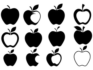 set of apples vector icon