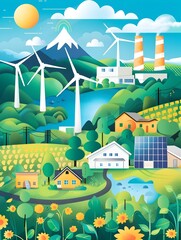Empowering Renewable Energy Awareness: A Vibrant Infographic Campaign by a Talented