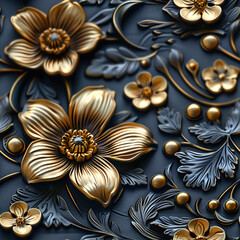 Mughal flower seamless traditional pattern on color background