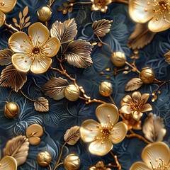 Mughal flower seamless traditional pattern on color background