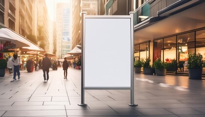 empty blank white mockup signboard for public shopping al generated