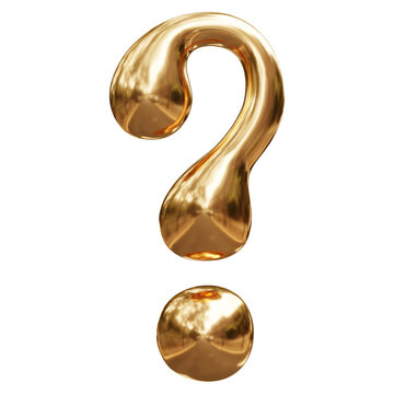 Modern and attractive gulden question mark isolated on transparent background
