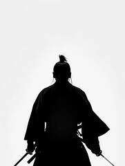 Samurais Warrior Spirit Solitary Silhouette in Minimalist Setting