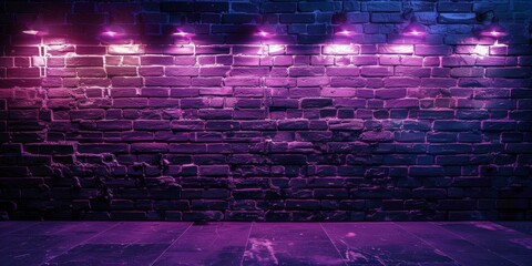 Grunge texture with brick wall and glowing lamps