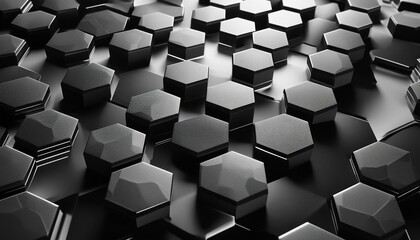 random shifted black honeycomb hexagon background wallpaper