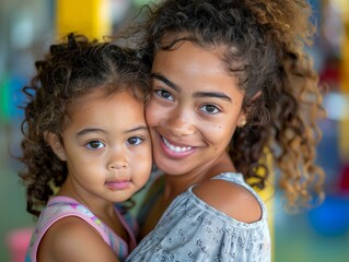 Fototapeta premium Two young sisters hugging each other