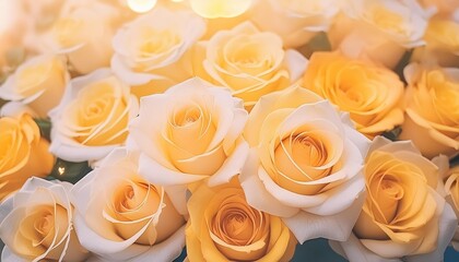 beautiful watercolor of yellow and orange roses soft pastel desktop background wallpaper wedding invitation decor generative ai