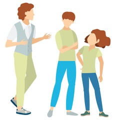 Medical clinic. A male doctor talks to naughty medical students. Doctors and nurses.