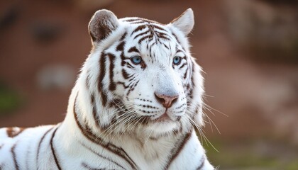 beautiful portrait of a white tiger