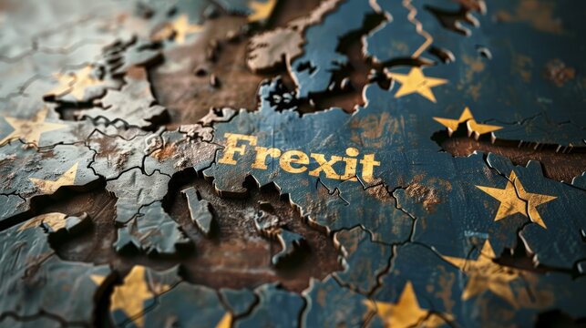 European flag with frexit written on it