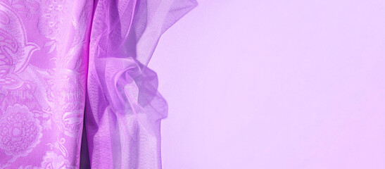 abstract pastel purple background, luxurious fabrics, creative copy space