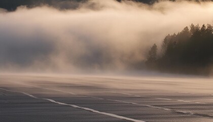 mysterious fog rolling over dark surface - Powered by Adobe